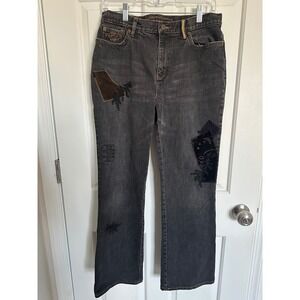 Lauren Jeans Co Ralph Lauren Women's‎ Black Patchwork Bootcut Jeans Size 10